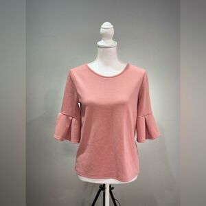 CLEARANCE! Pink Green Envelope Blouse Size S EUC